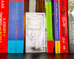 Dumbledore book nook holding Golden Snitch 3D printed Harry Potter book nook wizarding shelf insert Magical bookshelf décor featuring Dumbledore figure Fantasy book nook with Dumbledore and Snitch design Wizarding world book nook gift for Harry Potter fans