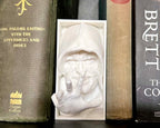 Palpatine book nook with lightning fingers Star Wars inspired 3D printed Emperor Palpatine Sith Lord shelf insert Dark Side book nook gift for Star Wars fans and collectors Hooded Palpatine book nook with Force lightning effect Star Wars bookshelf décor featuring Emperor Palpatine