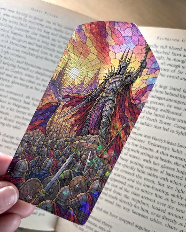 Sauron bookmark, Lord of the Rings bookmark, LOTR bookmark, Tolkien bookmark, Middle Earth bookmark, stained glass bookmark, Sauron gift, Lord of the Rings gift, Tolkien gift, fantasy bookmark, dark fantasy bookmark, fantasy book lover gift, 3D printed bookmark, book lover gift