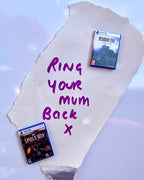 mini playstation 5 game case fridge magnets holding a note