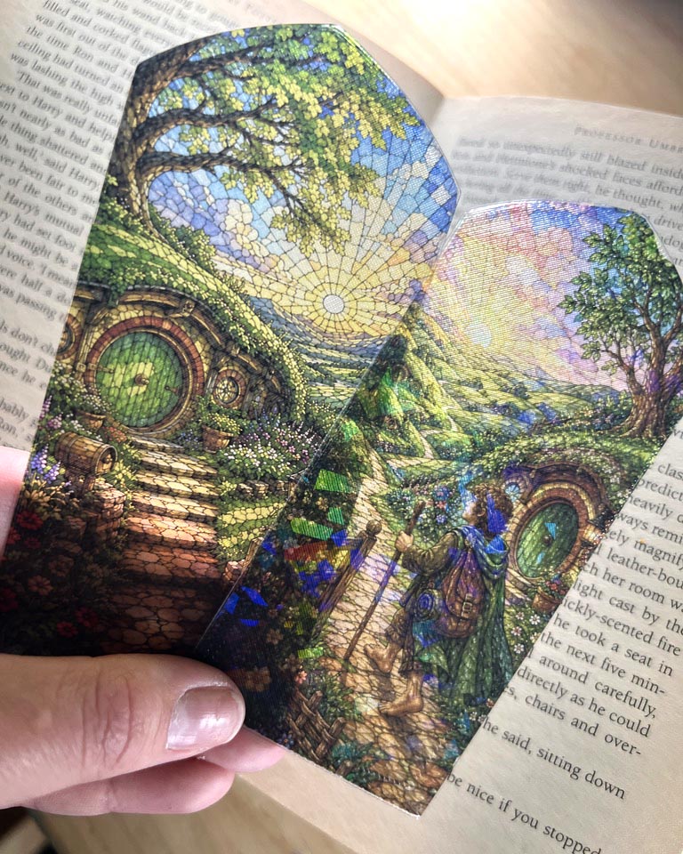 Shire Hobbit Hole Stained Glass Bookmarks