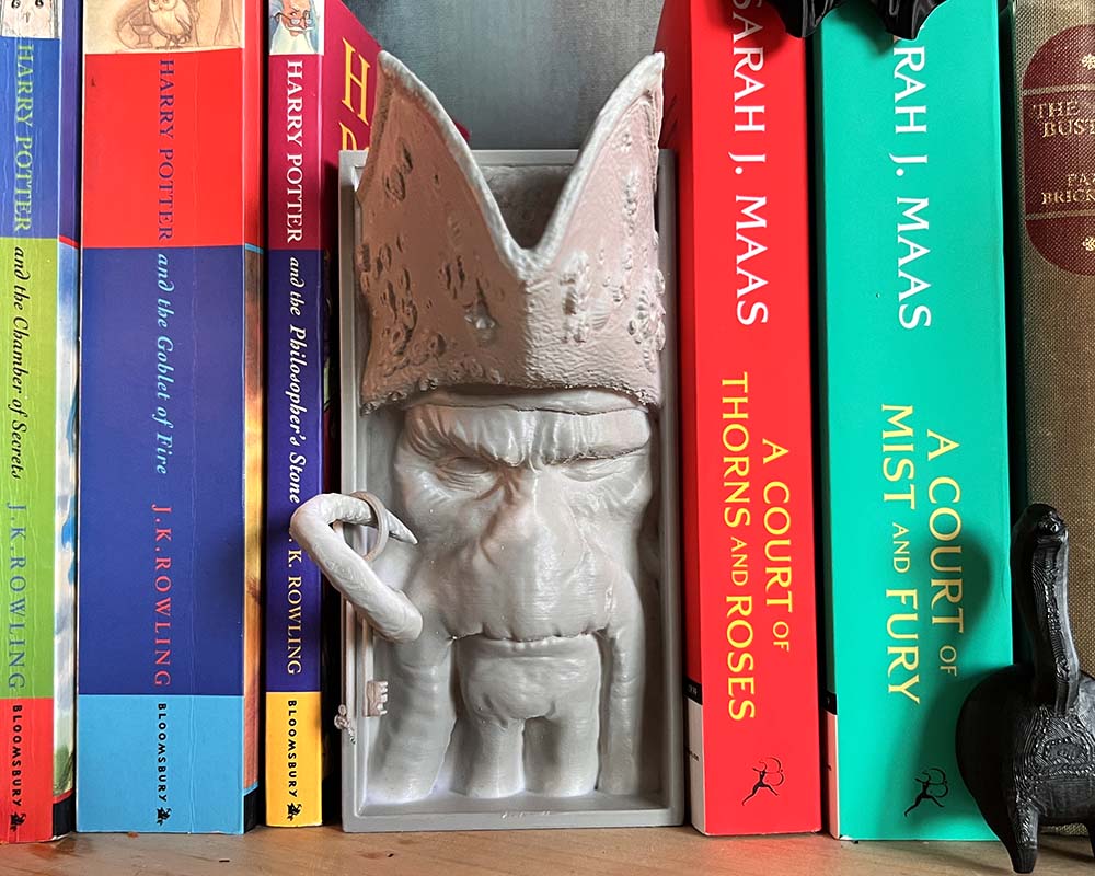 3D printed Davy Jones book nook with tentacle beard