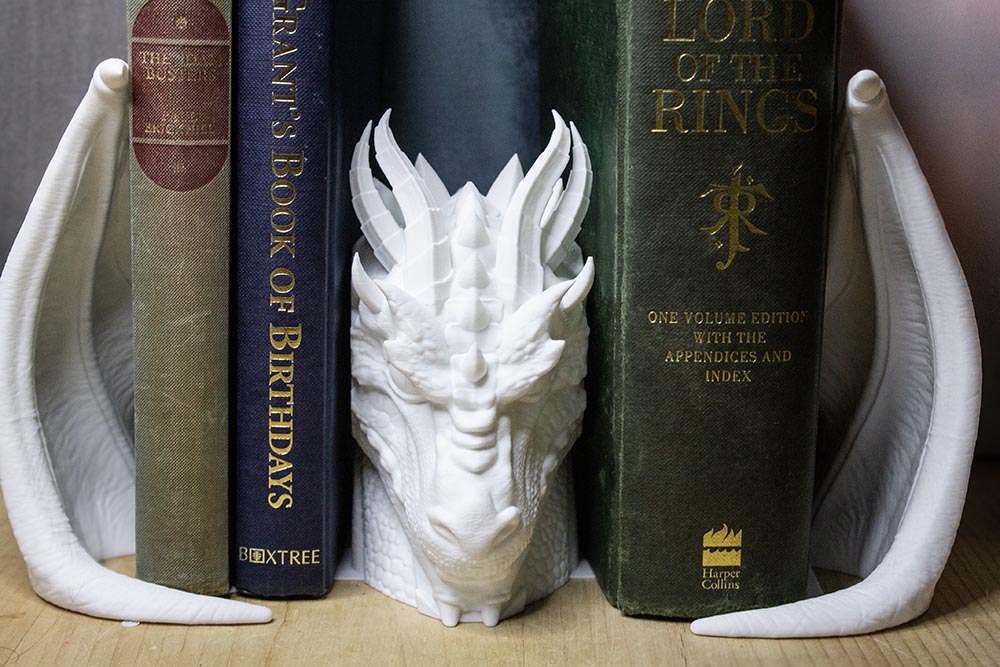 Majestic Dragon With Wings Bookend