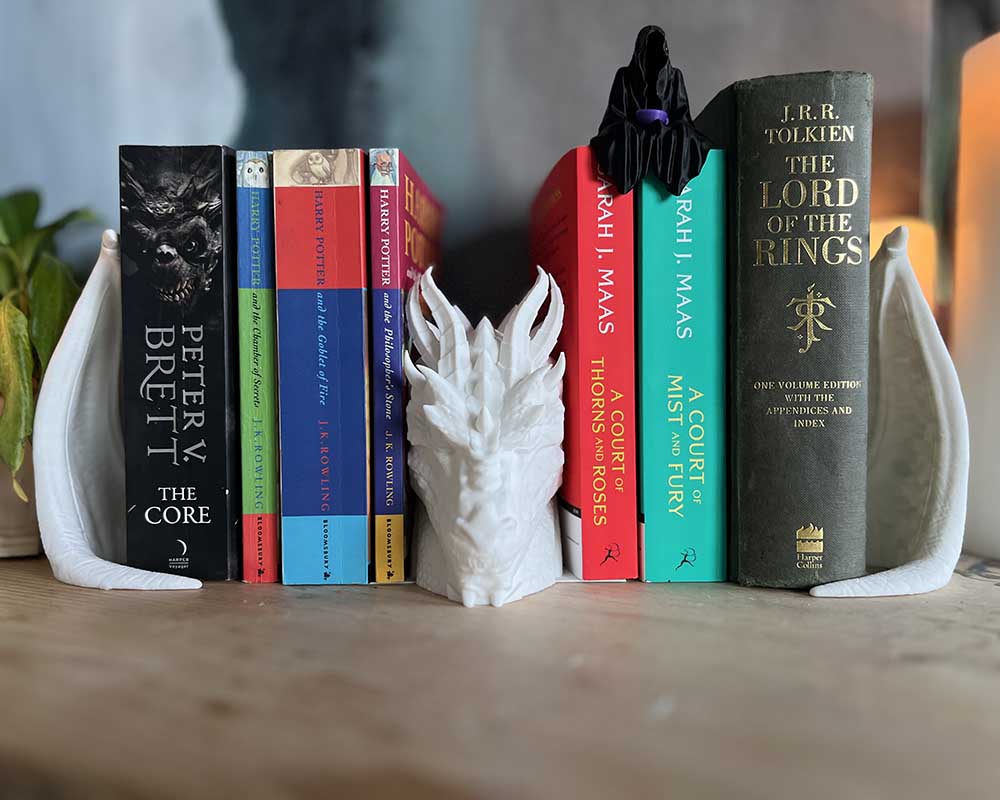 Majestic Dragon With Wings Bookend