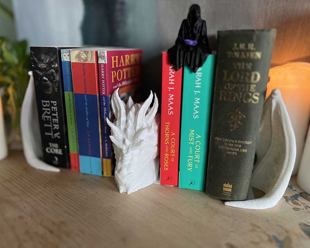 Majestic Dragon With Wings Bookend