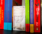 Dumbledore book nook holding Golden Snitch 3D printed Harry Potter book nook wizarding shelf insert Magical bookshelf décor featuring Dumbledore figure Fantasy book nook with Dumbledore and Snitch design Wizarding world book nook gift for Harry Potter fans