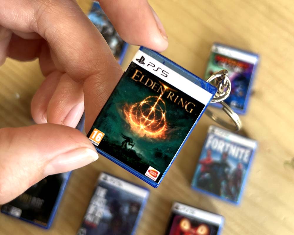 Game Case Keychain Mini PS5 Game Case Keychain | Elden Ring, Spider-Man, God of War ...