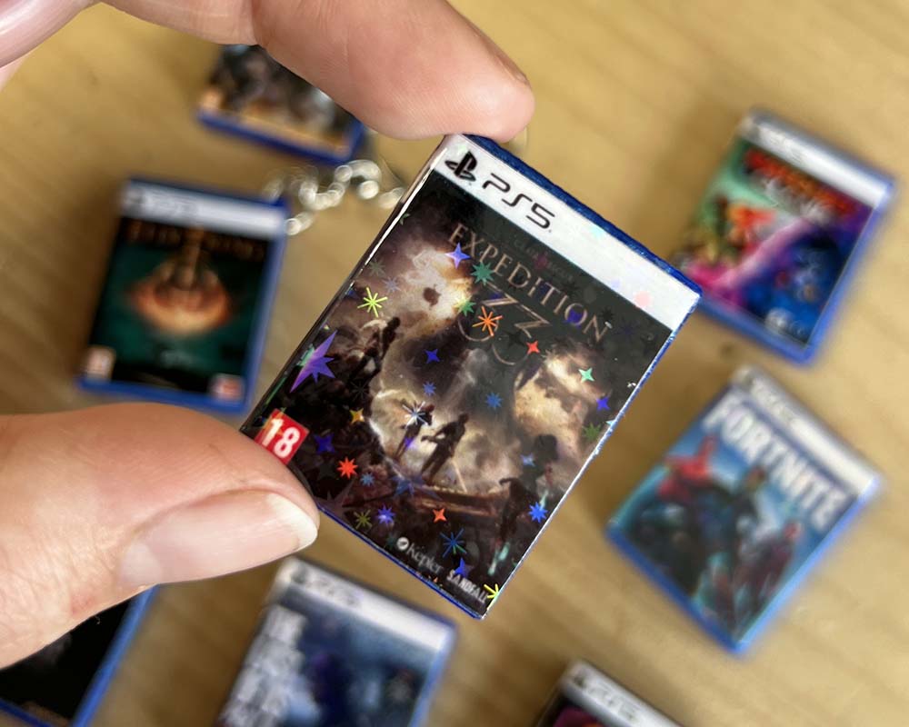 PS5 Game Case Keychain | PlayStation Keyring Gift