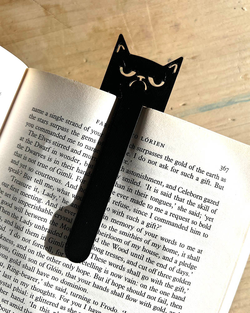 large grumpy cat bookmark clip cute cat bookmark 3D printed book lover gift UK
