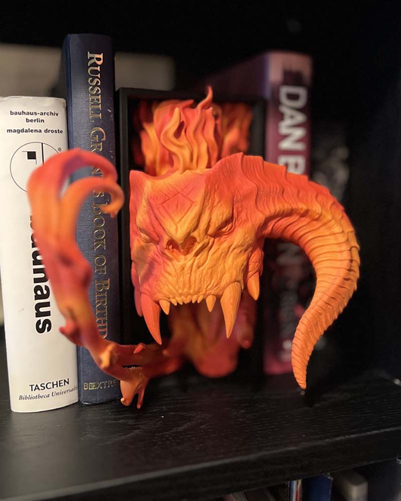 balrog book nook in fire orange