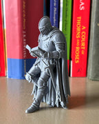 Medieval Knight Leaning Book Figurine