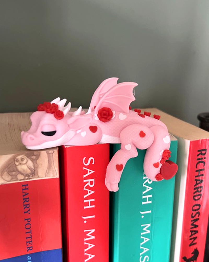 Pink Love Heart Dragon Shelf Sitter