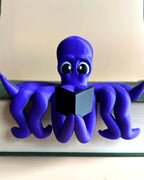 octopus shelf decor close up reading book detail 3d printed book nook decor