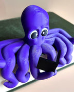 octopus shelf sitter on bookshelf edge cosy decor 3d printed fun decor for book nook