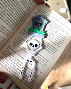 skeleton bookmark gift for horror fans and book lovers