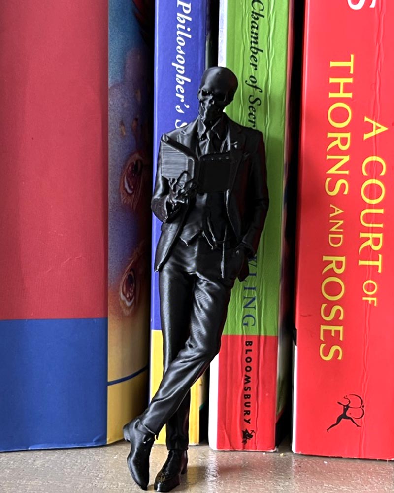 Skeleton Gentleman Reading Figure