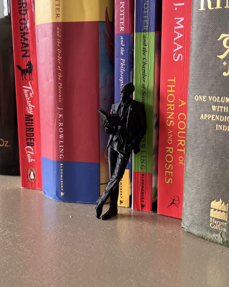 Skeleton Gentleman Reading Figure
