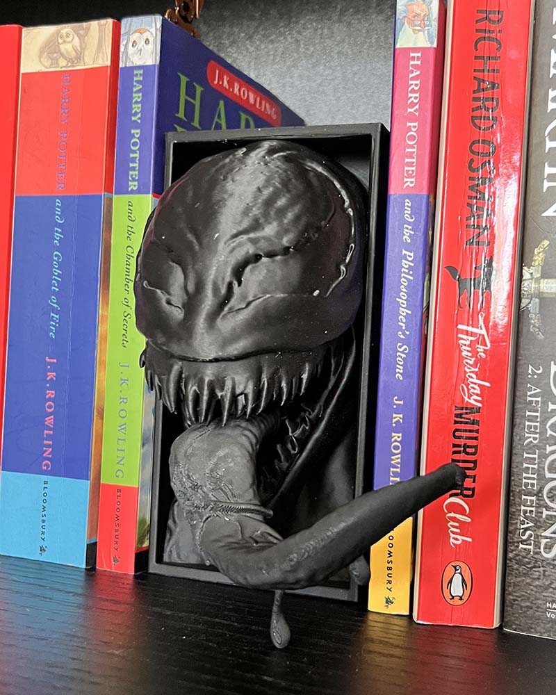Venom with tongue out book nook shelf or display decor