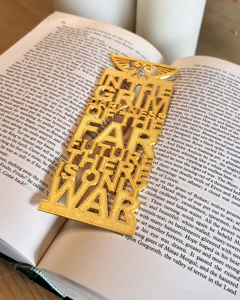 Warhammer Bookmark, grim darkness of the far future there is only war, 3D printed black bookmark, Warhammer fan gift