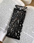 Warhammer Bookmark, grim darkness of the far future there is only war, 3D printed black bookmark, Warhammer fan gift in black