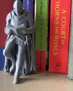 Medieval Knight Leaning Book Figurine