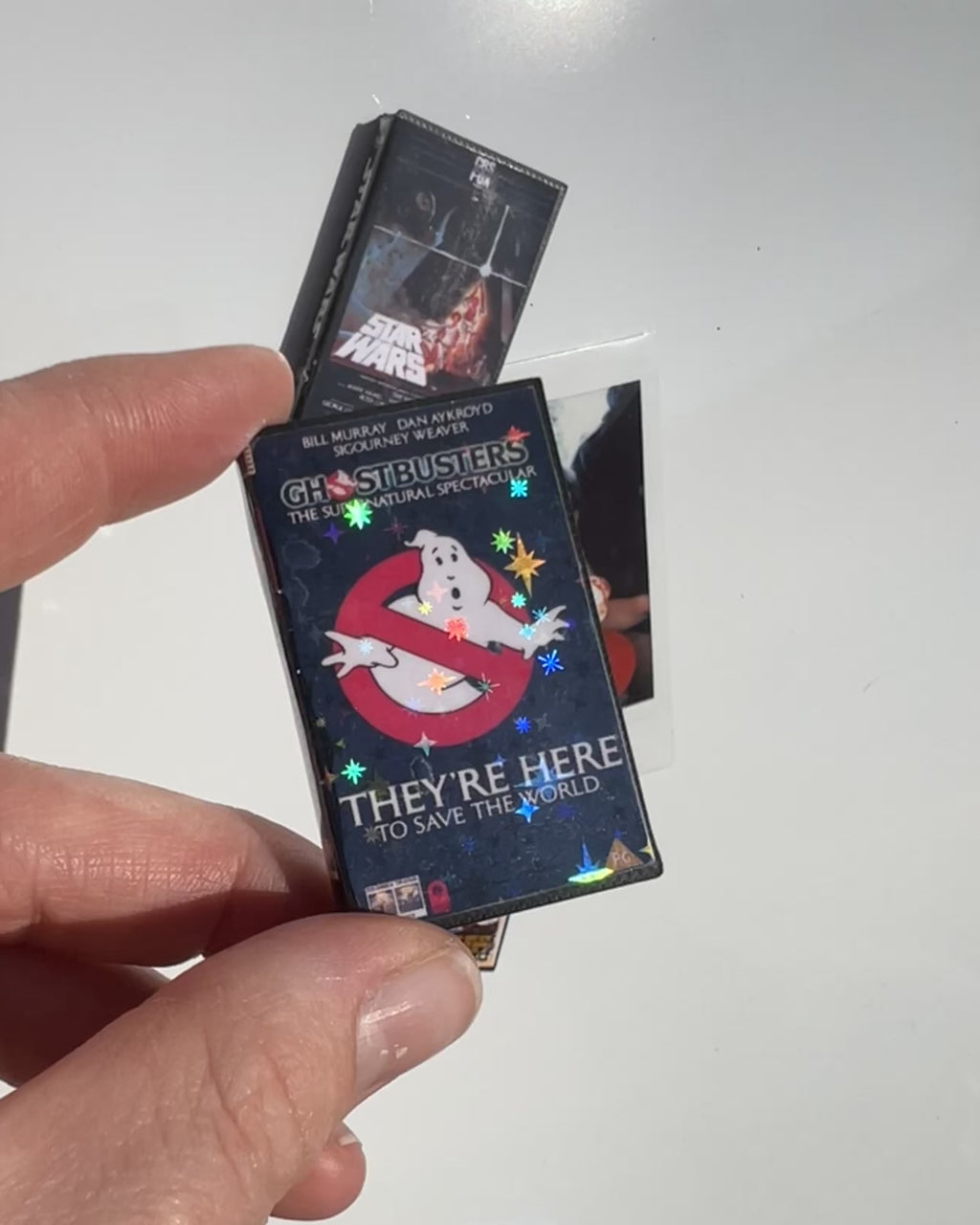 Cute mini VHS retro movie fridge magnets, gift for movie lover ghostbusters shiny version
