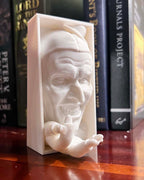 Art the Clown book nook Terrifier inspired shelf insert 3D printed horror shelf décor creepy clown design Slasher villain book nook gift for horror collectors Creepy clown book nook insert with sinister grin Handmade Terrifier inspired bookshelf décor