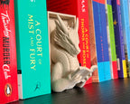 Dragon reading a book nook fantasy bookshelf insert 3D printed whimsical book nook with dragon figure Fantasy dragon book nook gift for readers and collectors Magical bookshelf décor featuring dragon reading Handmade book nook insert with dragon and book